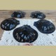 Emaille schelp ovenschaaltje wit/ zwart met ophanghaakje