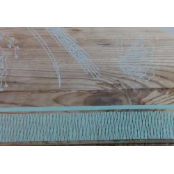 Glazen cakeschaal met mintgroen motief en goud kleurig randje