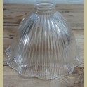 Glazen ribbel lampenkap met gegolfde rand voor hanglamp