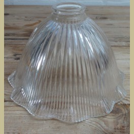 Glazen ribbel lampenkap met gegolfde rand voor hanglamp