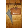 Oude brocante stoffen paraplu, donkergrijs
