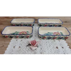 4 Rechthoekige Bretonse Henriot Quimper schaaltjes