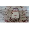 Vintage Sarah Kay raamhanger, meisje met poppenwagen