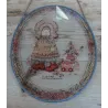Vintage Sarah Kay raamhanger, meisje met poppenwagen