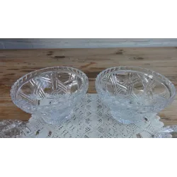 Robuuste geslepen kristallen boboniere, bonbon schaal met deksel