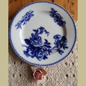 Antiek Engels bord met blauwe bloemen, W.ADAMS TUNSTALL