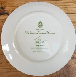Wandbord, Vlaanse Gaai & Groene specht , Royal Worcester Porcelain