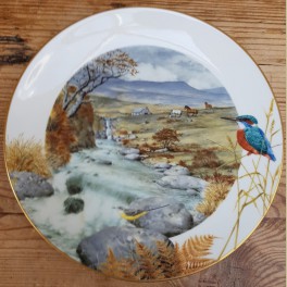 Wandbord, Vlaanse Gaai & Groene specht , Royal Worcester Porcelain