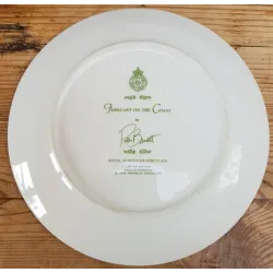 Wandbord, Ijsvogel & Gele Kwikstaart , Royal Worcester Porcelain