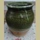 Franse keramieke confit pot met groene glazuur
