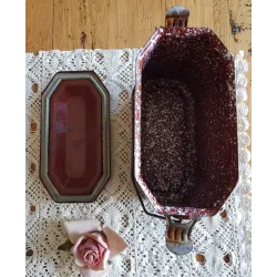 Frans brocante bruine emaille lunchbox