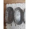6 Oude Franse verweerde brocante paltte ovale bakvormpjes