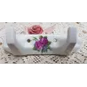 Frans handdoek haakjes met fuchsia rozen, Porcelaine de Paris
