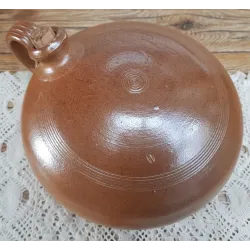 Oude Franse ronde bruine gres kruik