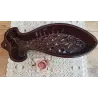 Vintage bruine vis puddingvorm uit West Germany 960- 30