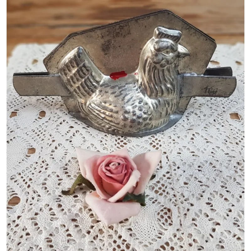 Franse brocante chocoladevorm kip Franse brocante chocoladevorm kip