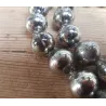 Oude kerstslinger,1,5 cm zilverkleurige glazen balletjes, 2,20 mtr