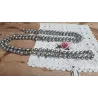 Oude kerstslinger,1,5 cm zilverkleurige glazen balletjes, 2,20 mtr
