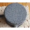Grijs gewolkte emaille steelpannetje, 16 cm