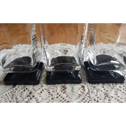 Vintage Di Saronno glas, lage zwarte voet