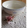 Franse brocante schaal / kom met blauwe bloemetjes, St.Amand
