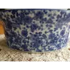 Wit porseleinen eend terrine met blauwe bloemetjes & roosjes