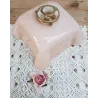 Frans brocante roze glazen lampenkapje voor hanglamp