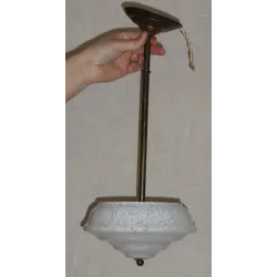 Frans brocante lichtgroengewolkt glazen lampenkap