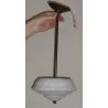 Frans brocante lichtgroengewolkt glazen lampenkap