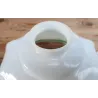 Vintage oranje met wit melkglazen lampenkap, zeer dik glas