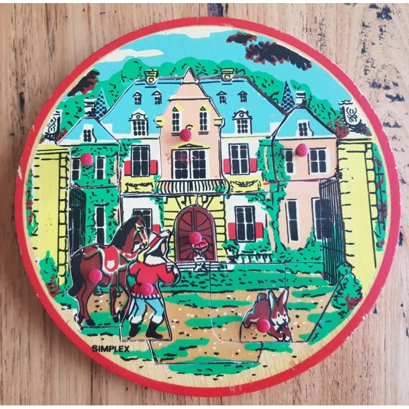 Oude houten Simplex knopjes puzzel, Sleeping Beauty