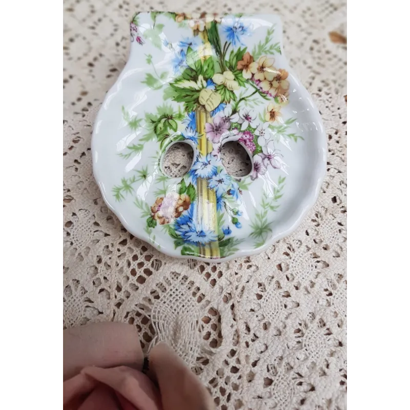 Franse tandeborstelhouder met bloemetjes, Porcelaine de Paris