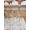 Franse flute / champagne glas met roze voet, Luminarc