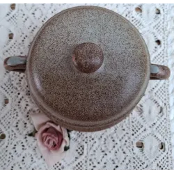 Franse handgemaakte gres confiture pot