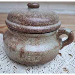 Franse handgemaakte gres confiture pot