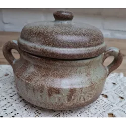Franse handgemaakte gres confiture pot