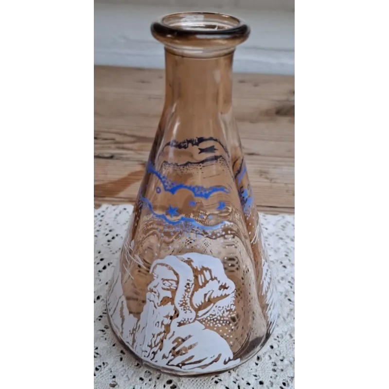Vintage roze glazen karafje , Kerst afbeelding