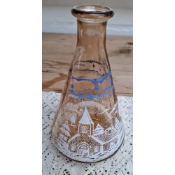 Vintage roze glazen karafje , Kerst afbeelding