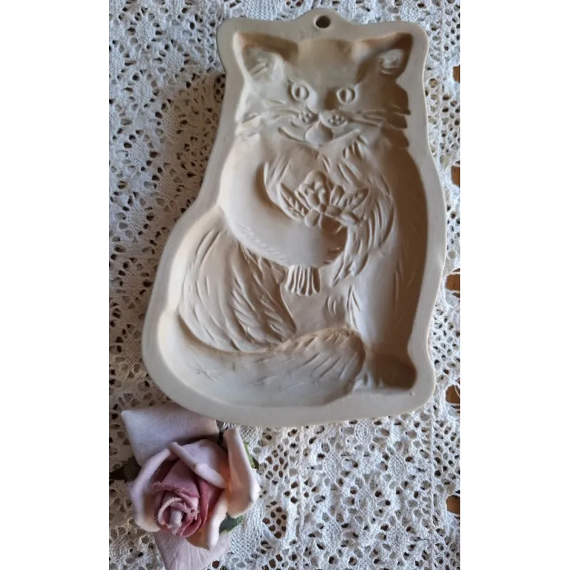 Keramieke koekjes mal, kat, Brown Bag Cookie Art 1983