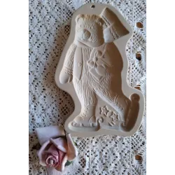 Keramieke koekjes mal, schaatsende beer, Brown Bag Cookie Art 1994