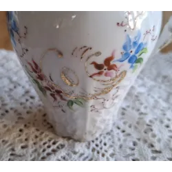 Handbeschilderd Frans brocante melkkannetje met bloemetjes