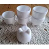6   Vintage wit melkglazen eierdopjes Arcopal