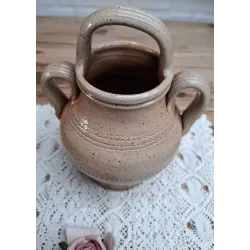 Franse brocante gres tuitkan met 4 parelrandjes