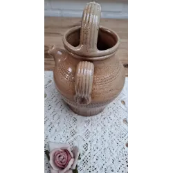 Franse brocante gres tuitkan met 4 parelrandjes
