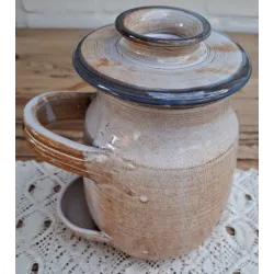 Franse gres zuurpot / augurken pot met bloemen,Cornichons