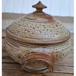 Grote robuuste Franse gres terrine, Jean - Pierre Prud'Homme