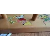 Vintage houten kinder kapstokje met kabouters