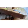 Vintage houten kinder kapstokje met kabouters