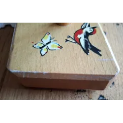 Vintage houten kinder kapstokje met kabouters