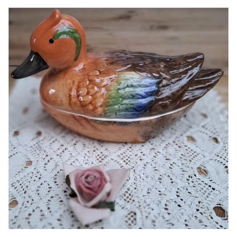 Franse brocante pate vorm, eend, Michel Caugant